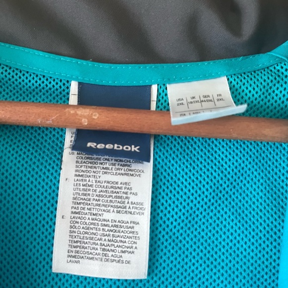 REEBOK WOMEN'S TEAL BLUE GREEN FULL ZIP YOGA ATHLETIC RUNNNING JACKET - SIZE XL - Picture 4 of 5